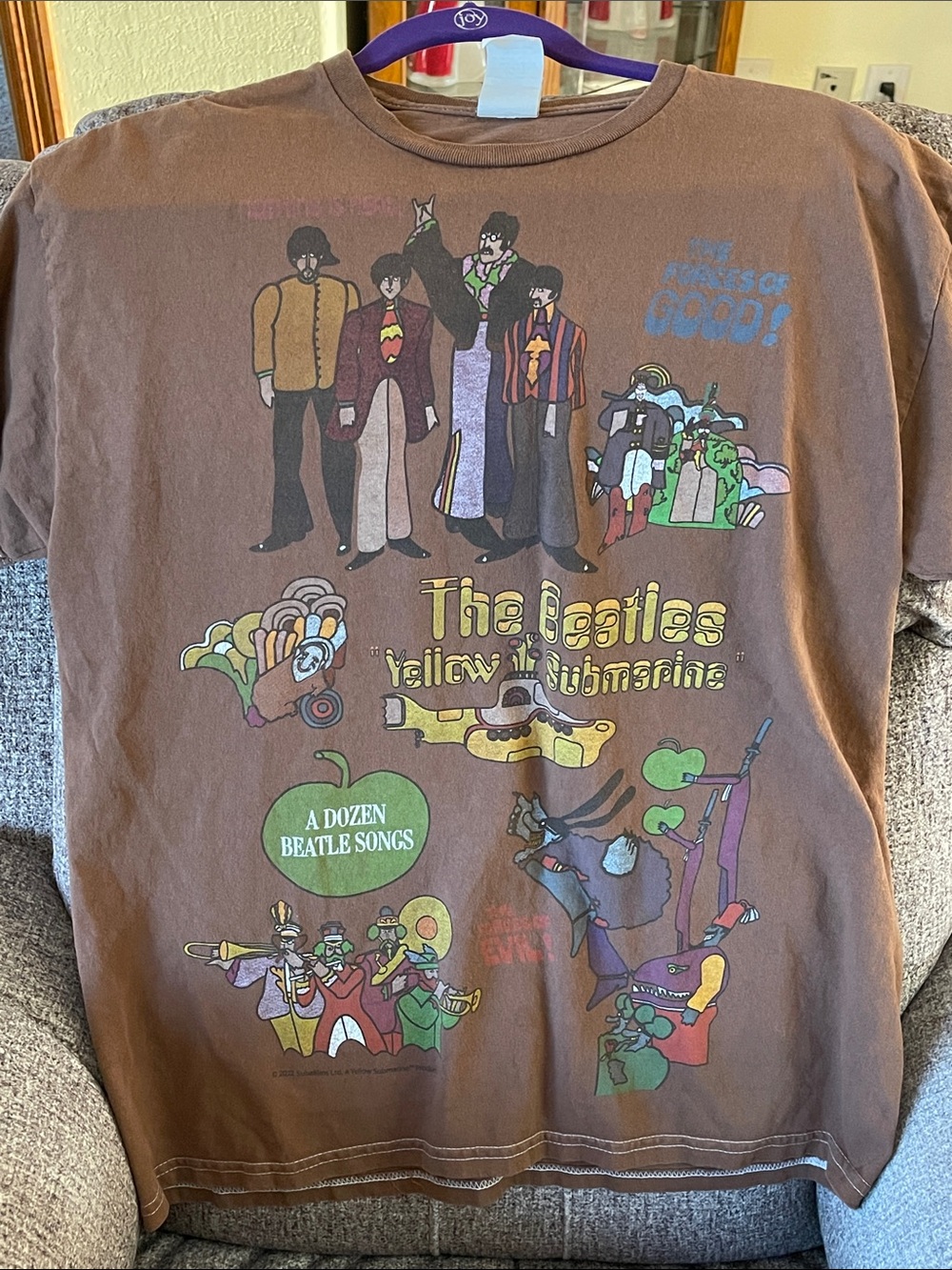 Junk Food Clothing Brown Beatles Yellow Submarine Graphic Tee